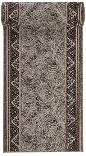 Mazovia rutschfest Teppich Läufer Flur - Klassisch Muster Teppichläufer - Kurzflor Flurläufer für Vorzimmer, Schlafzimmer, Küche - ÖKO-TEX Zertifiziert - Meterware Beige - 67 x 275 cm