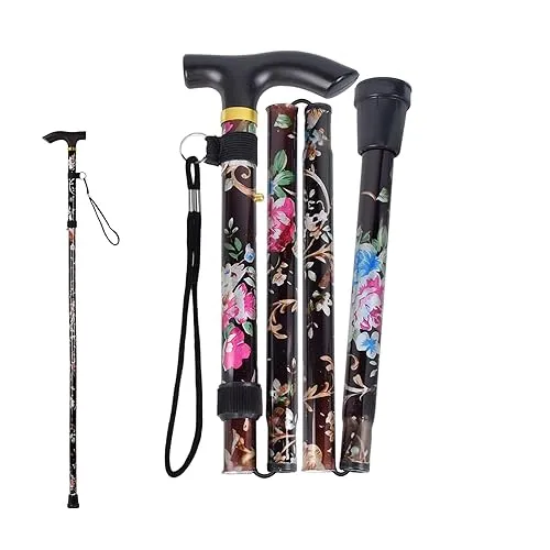 Gehstöcke,Faltbare Wanderstöcke Faltbar Gehstock Bergstock Spazierstock Wanderstock Canes Urlaubs Höhenverstellbar rutschfest Leicht Unisex Gehstock Aluminium Geschenk zum Vatertag Geburtstag