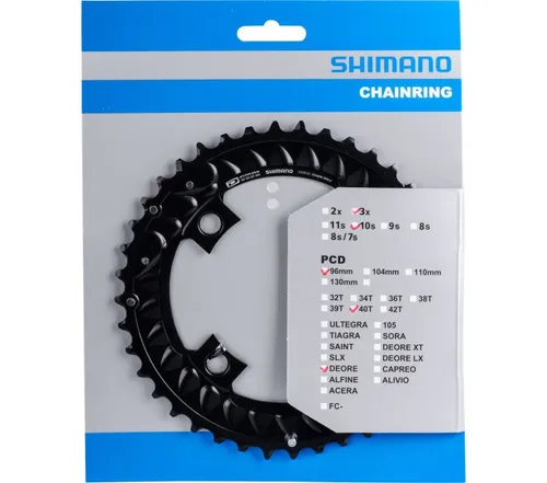 Shimano Deore FC-M6000-3 Kettenblatt 10-fach AN (40) - Hochwertiges Kettenblatt für 10-fach Antriebe, ideal für präzise Schaltvorgänge und optimale Kraftübertragung beim Radfahren.