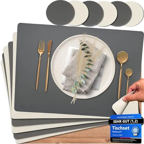 Mahewa® 6er Set Premium Tischset aus Kunstleder von MAHEWA