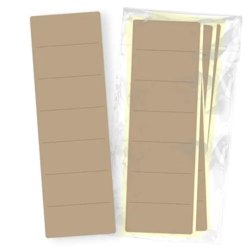 itenga 50x Ordneretiketten BREIT Ordnerrückenschild für BREITE Ordner vollflächig farbig I Ordnerschild selbstklebend aus Haftpapier 6x19cm (latte macchiato)