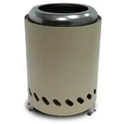 Tischfeuer Beige - Tischkamin für Holzpellets oder Feuerholz - Kompaktes Tischfeuer aus hochwertigem Edelstahl, ideal für Balkon und Garten. Raucharm, flexibel nutzbar und inklusive Tragetasche für einfache Transporte.