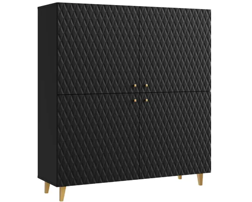 MINIO go for it, Kommode stehend LOKET 4-trg, 120 cm, Schwarz Farbe