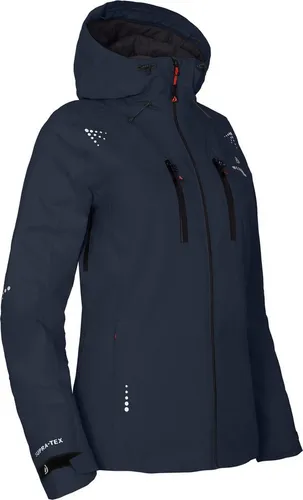 Bergson LEKNES Damen Regenjacke - Leichte, wattierte Regenjacke mit 20000 mm Wassersäule, ideal für wechselhaftes Wetter. Aus recyceltem Material für umweltbewusste Mode. Größe 38, in elegantem Navy Blau.