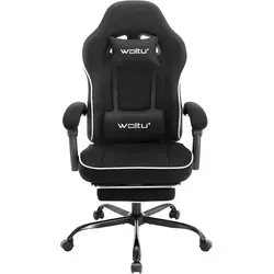 Woltu Gaming-Stuhl mit Kopfkissen und Fußstütze - Ergonomischer Bürostuhl mit gepolstertem Sitz, ideal für lange Gaming-Sessions. Aus atmungsaktivem Netzstoff, höhenverstellbar und mit leisen Rollen für maximalen Komfort.