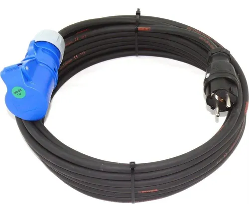 maxgo® PCE Schuko Vollgummi auf CEE Adapter - 10m Elektro-Kabel - Netzkabel mit robustem H07RN-F TITANEX Gummimantel, ideal für Industrie und Baustellen, flexibel und langlebig für besten Einsatzkomfort.