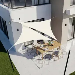 Sonnensegel Dreieckig Wasserdicht UV Schutz Terrasse 2x2x2m Cremeweiß