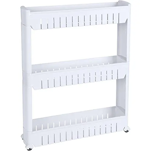 Etg Rollwagen Badablage Regal-Wagen in weiß von Urban Living
