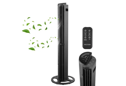Echos Turmventilator mit Fernbedienung – Leistungsstarker 75W Standventilator - Der Echos Turmventilator bietet 6 Geschwindigkeiten, 3 Modi und eine praktische Fernbedienung. Ideal für jeden Raum, sorgt er für eine gleichmäßige Luftzirkulation und angenehme Frische an heißen Tagen.