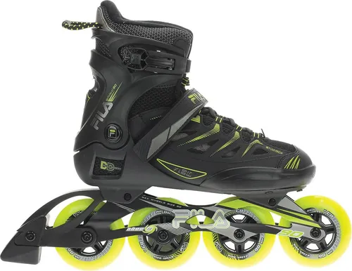 FILA SKATES 010621055 GHIBLI 90 Inline Skate Unisex BLACK/LIME Größe 43 - Inliner mit 90mm Rädern und ABEC 7 Lagern, aus Aluminium für Stabilität, ideal für Komfort und Leistung beim Fahren.