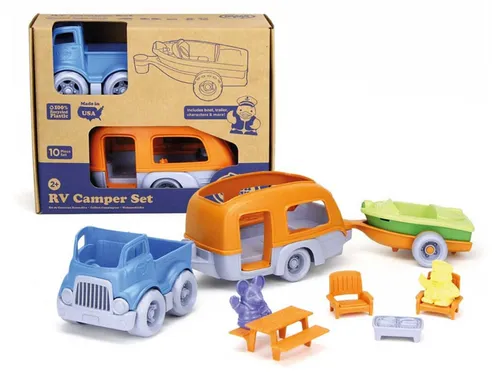 Green Toys RV Camper Set, Aktion/Abenteuer, 2 Jahr(e), Braun, Grün, Grau, Gelb, Kunststoff
