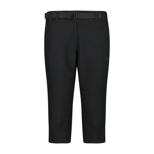 CMP Stretch-Caprihose für Damen, Schwarz, D44 - Damen Outdoor Caprihose mit CMP Dry Function-Technologie für optimale Trockenheit und Komfort bei sportlichen Aktivitäten. Extrem elastisch, mit praktischen Reißverschlusstaschen und verstellbarem Gürtel.