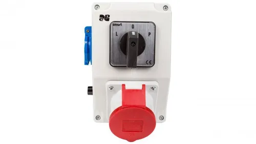 Einbauset mit Steckdose 16A 5P+2P+Z RS-Z (L-0-P) rot 6272-20