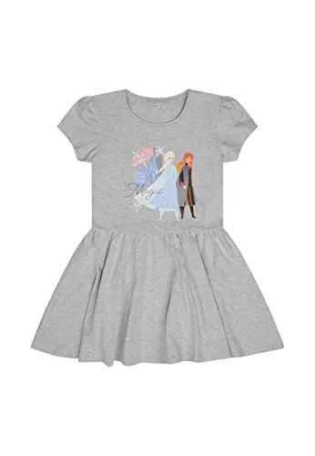 ONOMATO! Frozen - Die Eiskönigin ELSA Kinder Kleid - Kleider für Mädchen, bezauberndes Jerseykleid mit Anna & Elsa Motiv, ideal für kleine Prinzessinnen, aus 93% Baumwolle für hohen Tragekomfort.