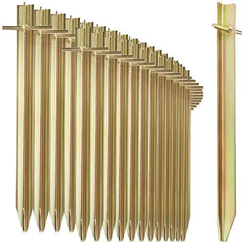 com-four® 32x Zelt-Heringe aus Stahl - Lange und robuste Erdnägel mit T-Profil für Camping und Outdoor - ideal für normalen und harten Boden