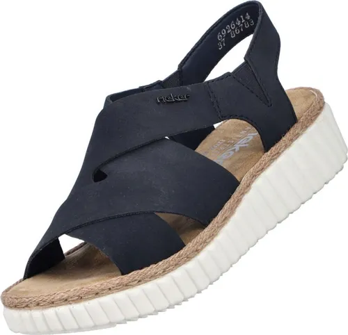 Rieker Damen Pantoletten 69264 - Wanderschuhe für Damen mit optimaler Passform, ideal für breite Füße dank Extraweite und komfortablem Keilabsatz.
