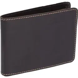 GlücksNugget Fettlederbörse Dunkelbraun im Querformat - Elegante Geldbörse aus hochwertigem Fettleder, bietet Platz für Karten und Scheine, ideal für den täglichen Gebrauch und langlebig.