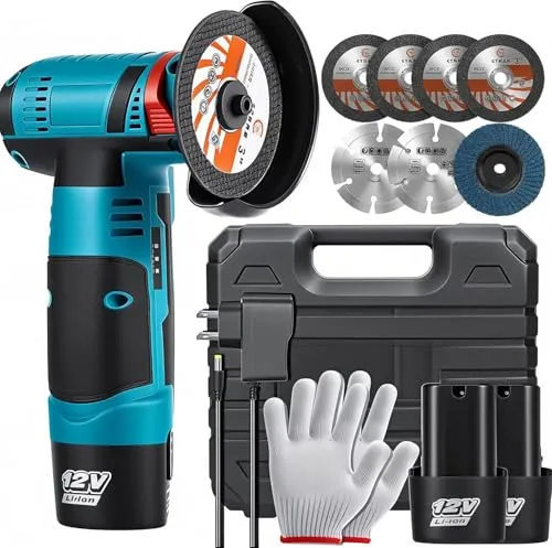 Mini Winkelschleifer Professional mit 2 Akkus – 19500RPM für flexibles Schneiden und Polieren