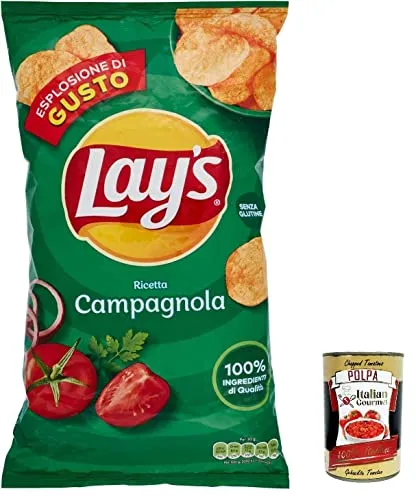 3x Lay's Campagnola Chips Patatine Kartoffelchips gesalzen 133g Kartoffel chips + Italian Gourmet Polpa 400g