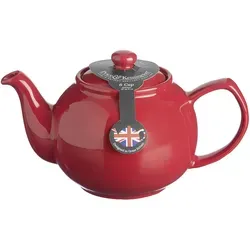 Price&Kensington Teekanne in Rot - Teekocher aus lackiertem Steingut mit tropffreiem Ausgießer, ideal für stilvolles und sauberes Einschenken, spülmaschinenfest für einfache Reinigung.