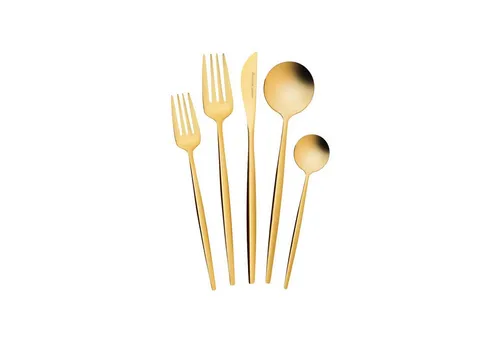 Karaca Orion Shiny Gold 30-teiliges Besteckset - Hochwertiges 30-teiliges Besteckset aus Edelstahl mit glänzender Oberfläche, ideal für besondere Anlässe und tägliche Nutzung. Ergonomisches Design sorgt für sicheren Halt und ein stilvolles Esserlebnis.