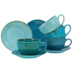 CreaTable Cappuccinotasse NATURE COLLECTION Aqua in blau von CreaTable