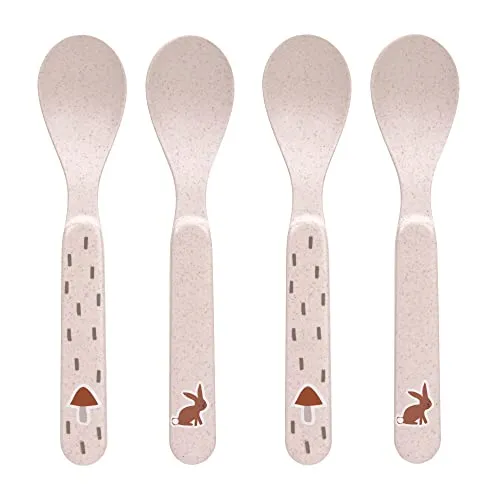 LÄSSIG Kinder Löffel Set (4 Stk.) Kinderbesteck ohne , BPA-frei, für Spülmaschine und Mikrowelle/Spoon Set Little Forest Rabbit