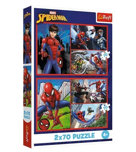 Puzzle 2x70 elementów Spiderman Pajęcze historie Trefl 5900511344431