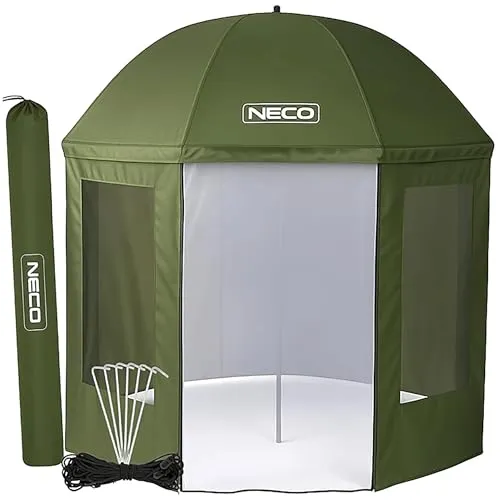 NECO Grüner Angelschirm mit Blende und Moskitonetz 250 cm von NECO