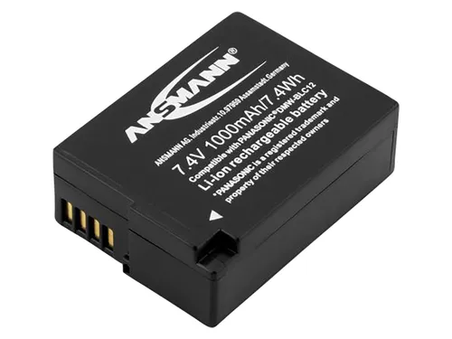 ANSMANN Kamera Akku DMW-BLC12 - 7,4V 1.000 mAh, idealer Ersatzakku für Panasonic Lumix Kameras mit Überladungsschutz