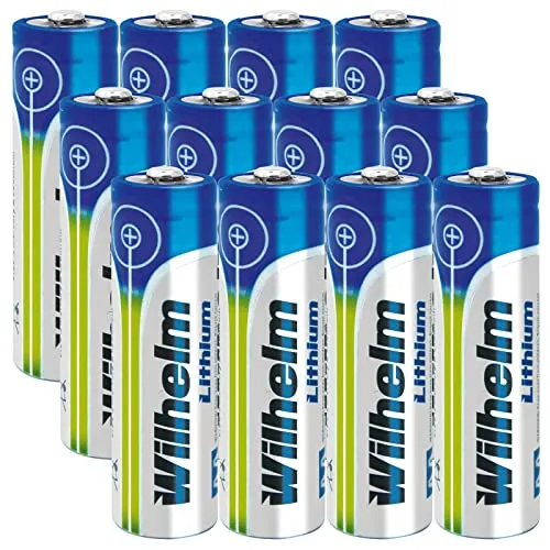 Wilhelm Lithium AA Mignon Batterien LR6 1,5V Lithiumbatterie 12 x