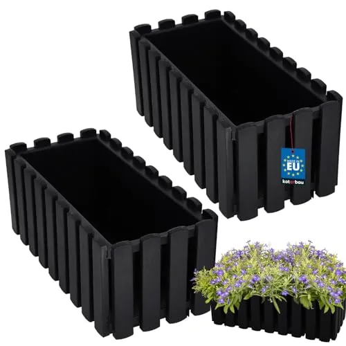 KOTARBAU® 2er Set Blumenkasten Anthrazit