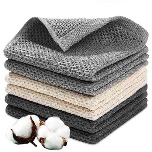 JOTOL Geschirrtücher,Küchentücher,Super weiche,saugfähige Küchentücher, 65 x 45cm,100% Baumwolle,Set Premium Geschirrtücher,6 Stück