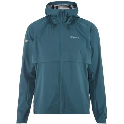 CRAFT Herren Regenjacke PRO HYDRO JACKET 3 M - Funktionsjacke aus atmungsaktivem, wasserdichtem Ventair-Gewebe, ideal für Läufer. Mit Belüftung, verstellbarer Kapuze und reflektierenden Details für Sicherheit bei Dunkelheit.