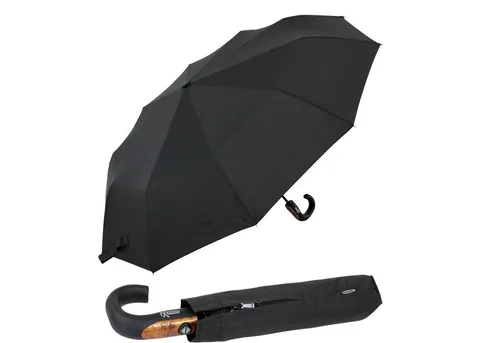 iX-brella Automatik-Taschenregenschirm für Herren - Stabil und Groß - Taschenschirm mit 10 Streben für hohe Stabilität, Holzoptik und praktische Auf-Zu-Automatik. Ideal für zuverlässigen Schutz bei jedem Wetter.