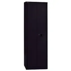 Bisley Aktenschrank E782A04B6 - Metall, abschließbar, 60 x 195 x 40cm, schwarz - Büromöbel: Robuster, abschließbarer Aktenschrank aus pulverbeschichtetem Stahl mit 4 höhenverstellbaren Fachböden und 70 kg Traglast pro Boden - ideal für sichere Aufbewahrung.