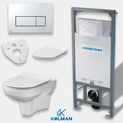 Spülrandloses Wand-WC Set mit Vorwandelement und Schallschutz