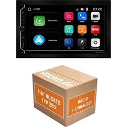 Autoradio Einbaupaket ESX VMX700DAB für Fiat Ducato 3 Typ 250 – 2-DIN Komplettlösung mit CarPlay und Android Auto