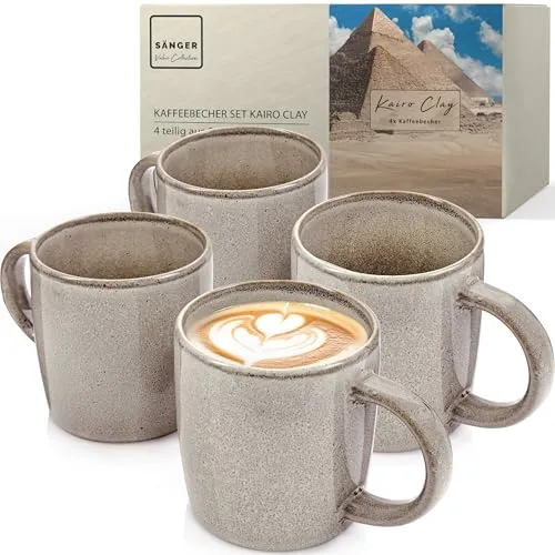 Sänger Kairo Clay Kaffeebecher Set in grau von Sänger