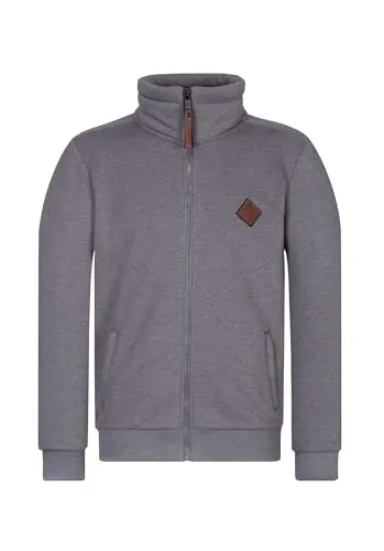 Naketano Ivic 20 - Anthracite Melange Herren Sweatjacke - Bequeme Herren Sweatjacke mit klassischem Rundhalsausschnitt. Der weiche Materialmix bietet hohen Tragekomfort und Formstabilität. Ideal für Freizeit und Alltag, pflegeleicht und strapazierfähig.