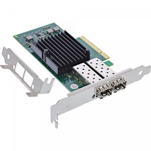 InLine Dual 10-Gigabit Netzwerkkarte 2x SFP+ PCIe x8 - Netzwerkkarten mit 2x 10-Gigabit SFP+ Anschlüssen, ideal für Hochgeschwindigkeitsnetzwerke und kosteneffiziente Netzwerkintegration.