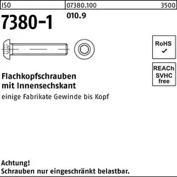 Reyher Flachkopfschraube ISO 7380-1 M 6 x 8 - Schrauben, Flachkopfschraube mit Innensechskant aus hochwertigem 010.9 Stahl, ideal für präzise Anwendungen in der Industrie, Verpackungsgröße: 500 Stück.