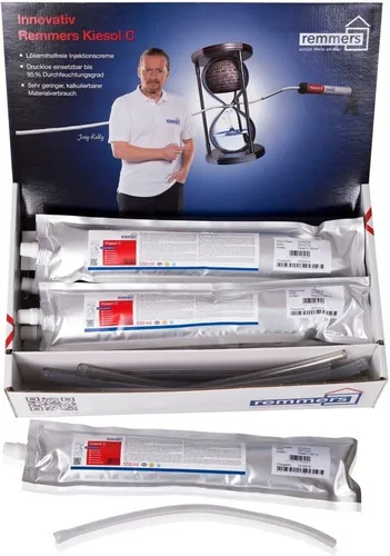 Remmers KIESOL C Injektionscreme Wand Abdichtung - 550 ml - 12 Stück