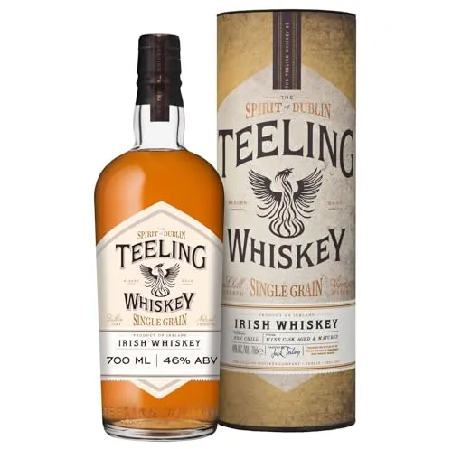 Teeling Single Grain Irish Whiskey - 46% vol. aus Cabernet Sauvignon Fässern - Whisky mit 95% Mais und 5% gemälzter Gerste, reift in Cabernet Sauvignon Fässern für fruchtige Aromen und einen seidigen Geschmack. Ideal pur oder in Cocktails.