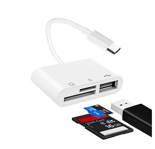 Bolwins D16 USB-C Kartenleser & USB-Hub – SD/MicroSD, USB-A, Datenübertragung Computer-Adapter USB-C Stecker zu USB-C, USB-A, SD, Micro-SD, 8 cm, USB-C Hub mit Kartenleser SD- & Micro-SD Kartenleser