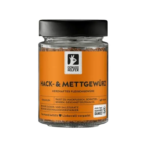 Bremer Gewürzhandel Hack- und Mettgewürz, gemahlen, zum Würzen und von Bulletten und Frikadellen, 80g im Glas