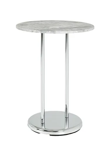 Haku-Möbel Beistelltisch 33660, Lupus, Beton, Rund 40 x 55 cm - Mehrzwecktisch im modernen Look mit pflegeleichter Oberfläche und stabilem Stahlgestell für hohe Standfestigkeit.