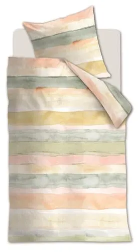 Beddinghouse Bettwäsche MIX 135x200 cm - Bettwäsche-Set aus 100% Baumwolle, mit pastellfarbenen Streifen und Reißverschluss, ideal für einen gemütlichen und stilvollen Schlaf.