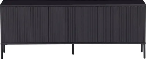 TV Board Gravure aus Kiefernholz 150 cm, Schwarz - TV-Halterungen mit praktischem Design, bietet viel Stauraum für Multimedia-Geräte und sorgt für eine aufgeräumte Atmosphäre in Ihrem Wohnzimmer.