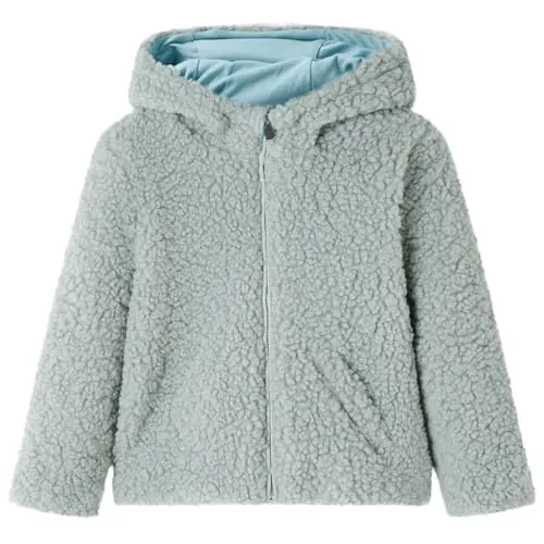 vidaXL Kinder Kapuzenjacke Teddy-Kunstpelz Kinderjacke Sweatjacke Jacke Minzgrün 92